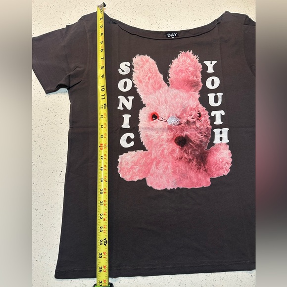 NWT DAY Sonic Youth graphic off-the-shoulder oversized tee / NEW - Picture 11 of 16